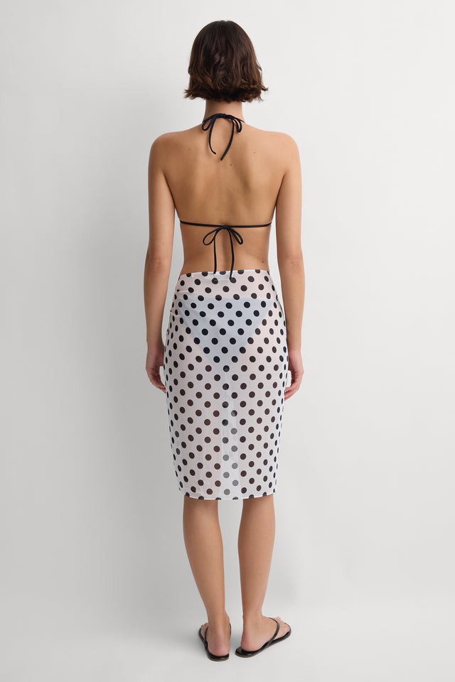 Mirra Pareo White Black Dot