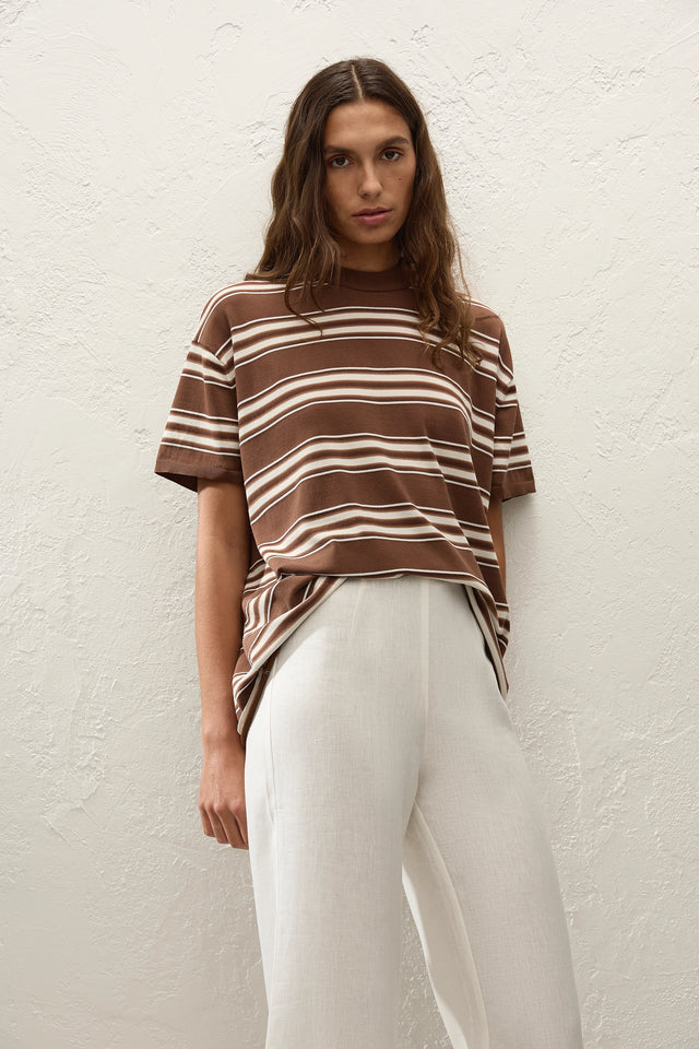 Le Paz Top Ombre Stripe Macro Carob