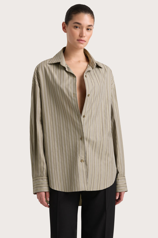 En Vau Shirt Khaki Stripe