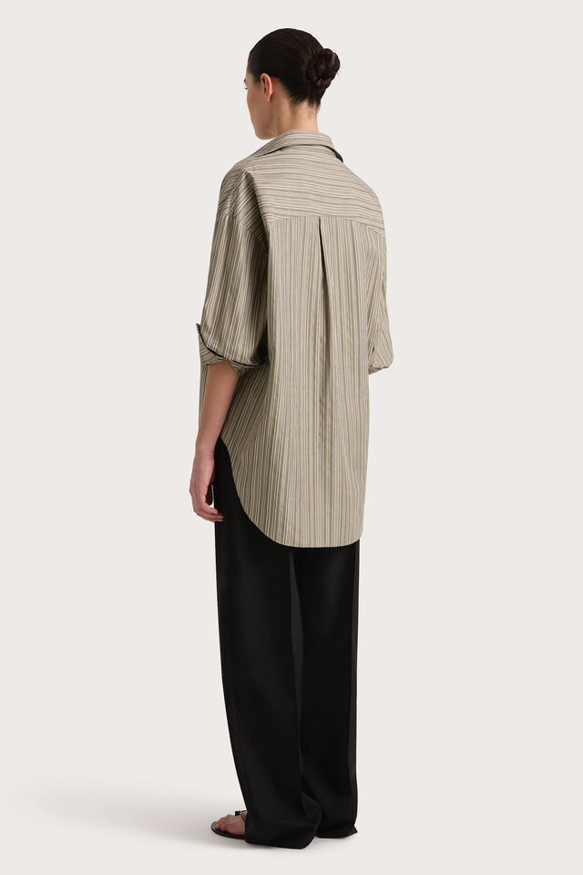 En Vau Shirt Khaki Stripe