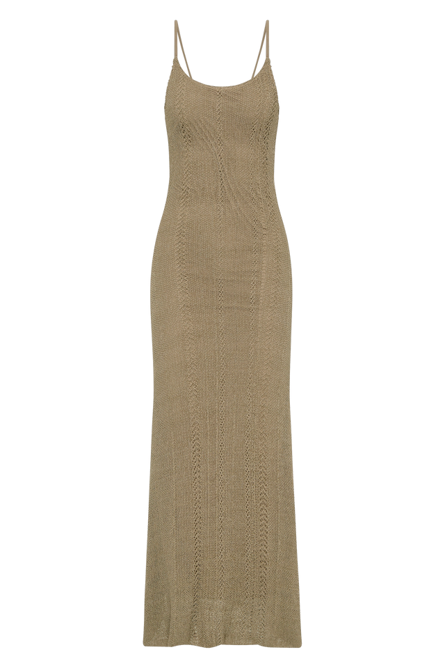 Treillis Maxi Dress Khaki