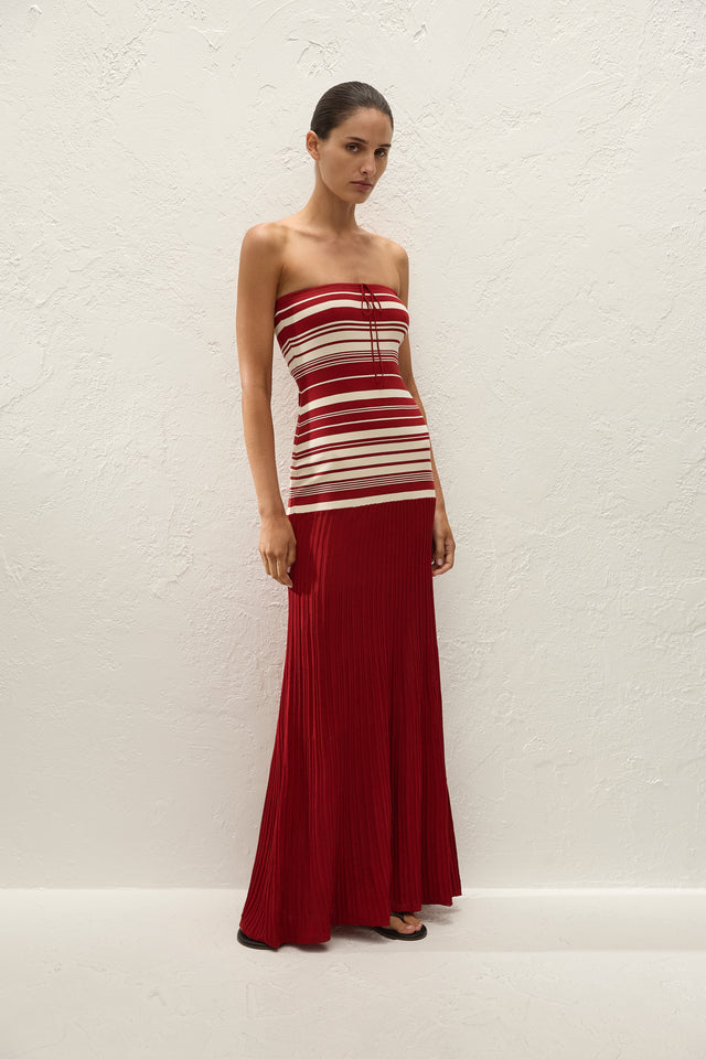 Valmir Maxi Dress Valdemar Stripe Red Ochre