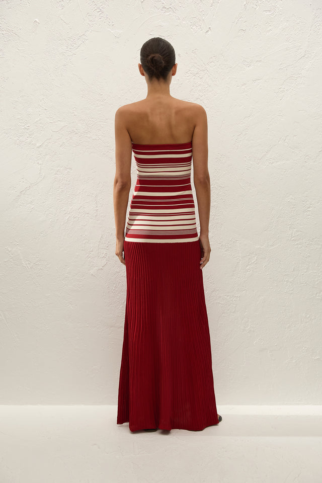Valmir Maxi Dress Valdemar Stripe Red Ochre