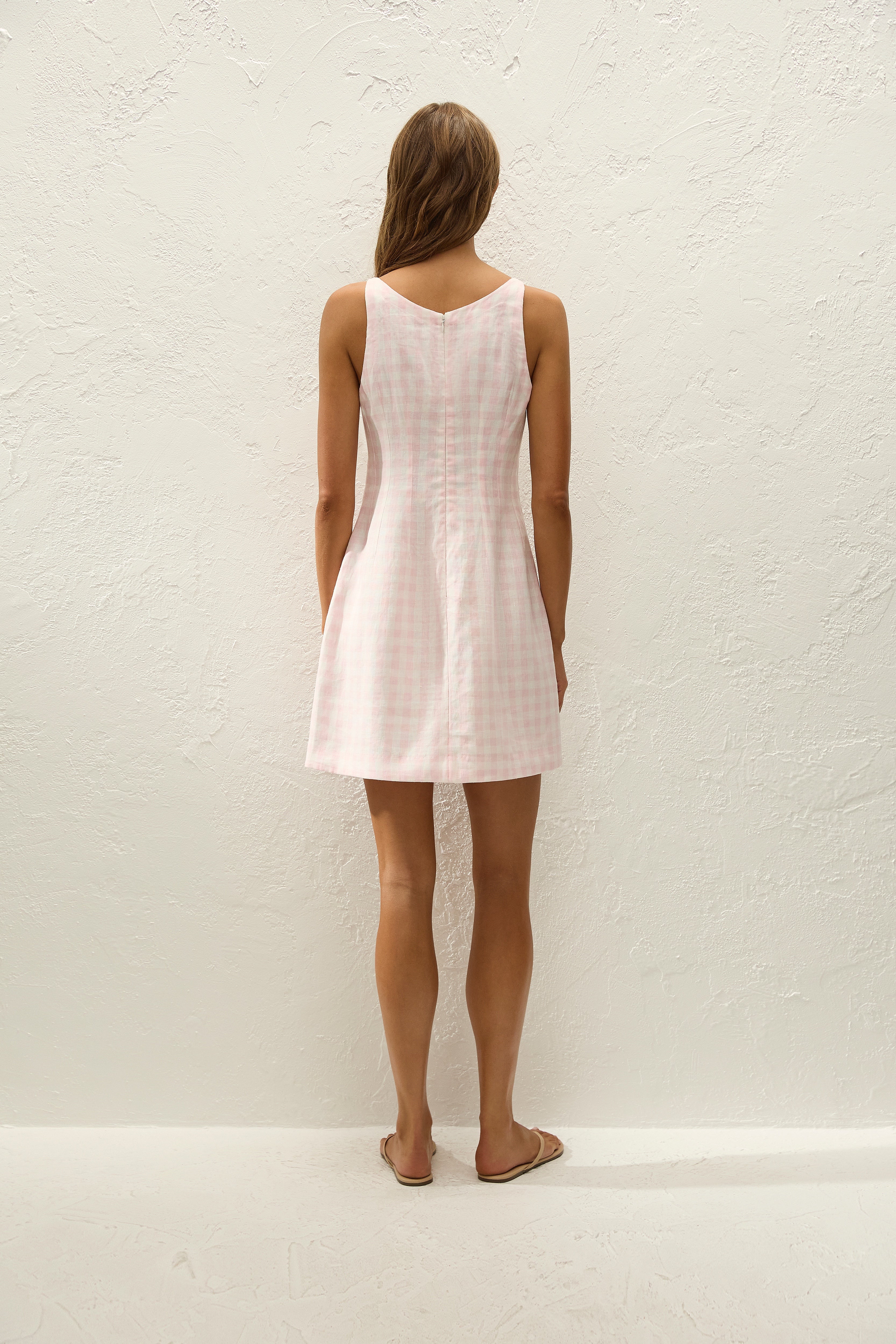 Sanne Mini Dress Gingham Palazzo - Faithfull the Brand AU