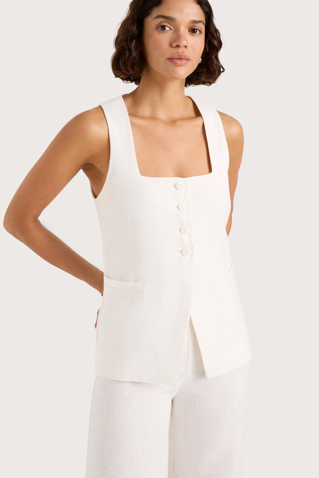 Jackie Vest White