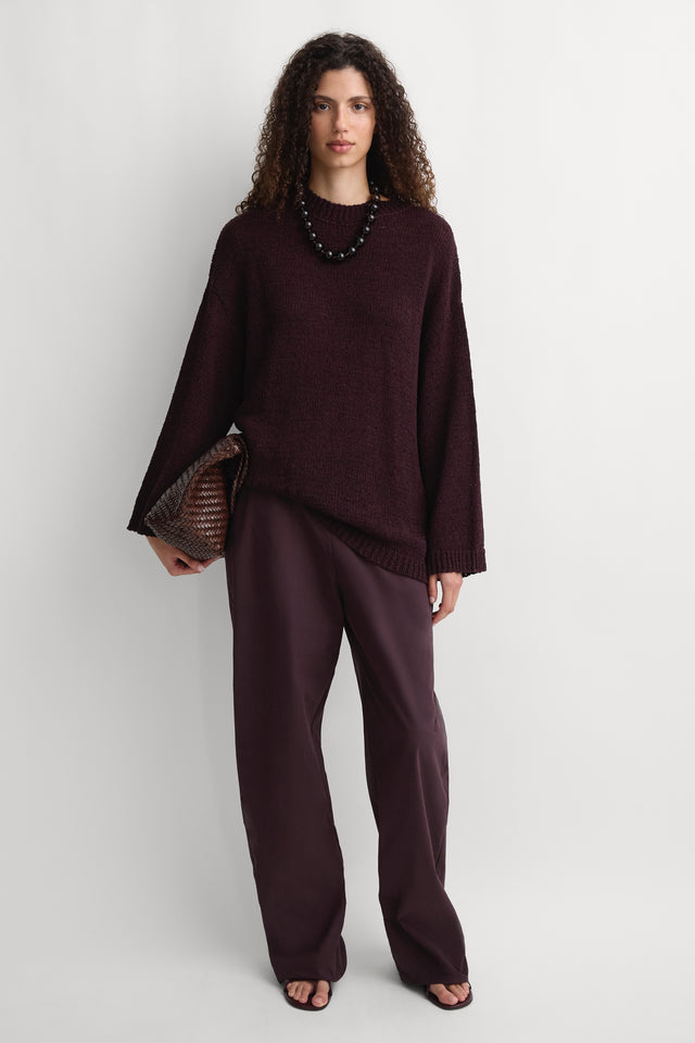 The Fisherman Knit Jumper Prune