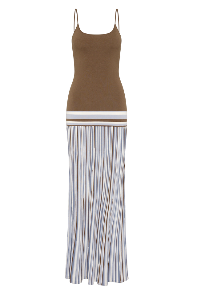 Citara Maxi Dress Pale Blue Stripe