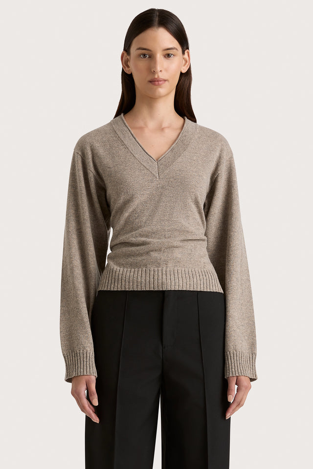 Frederikke Cashmere Sweater Taupe Marle