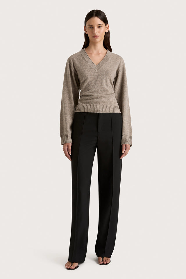 Frederikke Cashmere Sweater Taupe Marle