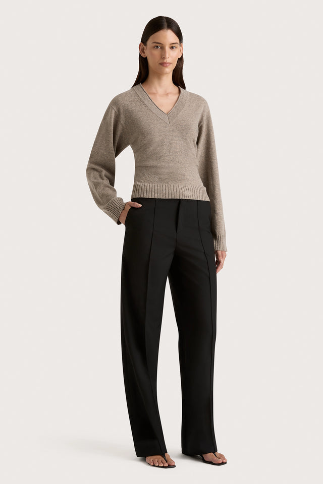 Frederikke Cashmere Sweater Taupe Marle