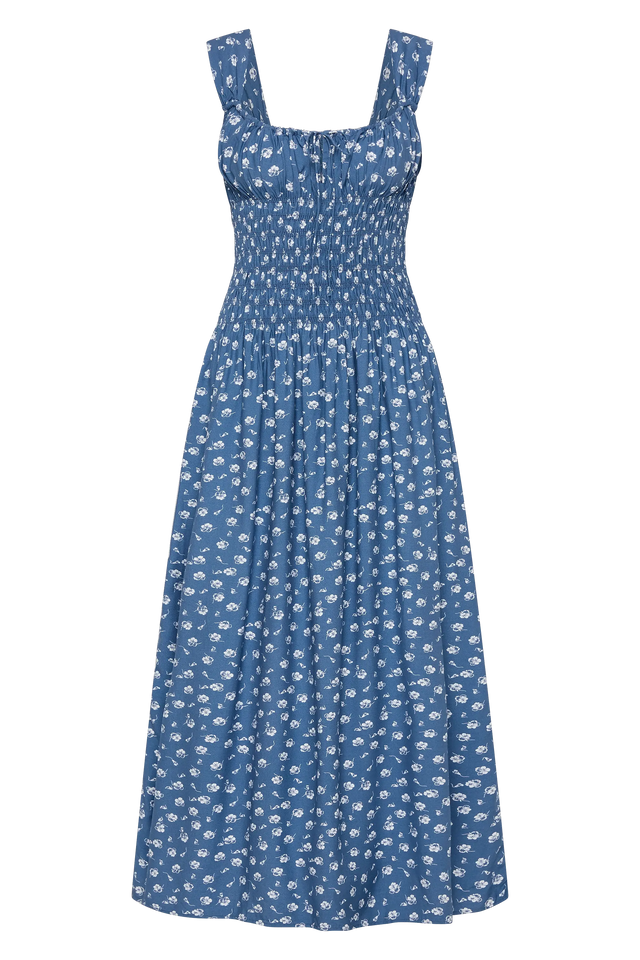 Yerres Midi Dress Floral Blue