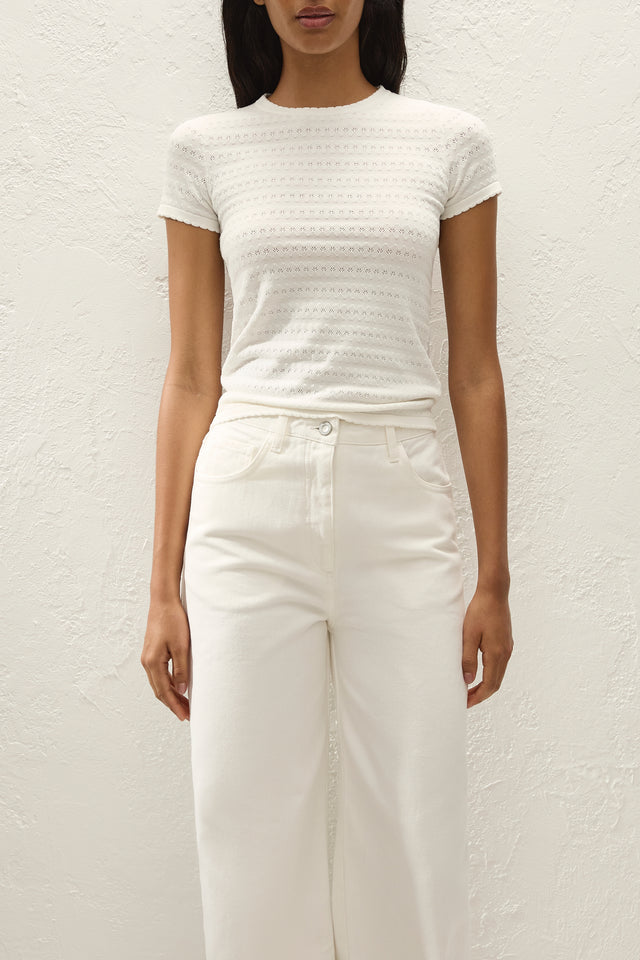 Lisandra T-Shirt Gisele Pointelle Vintage White
