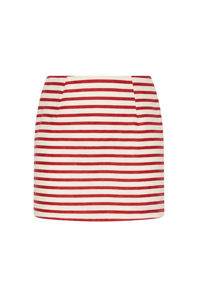 Jane Mini Skirt Breton Stripe Red