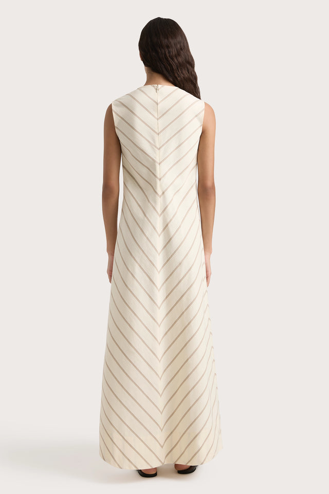 Marteret Stripe Midi Dress Shadow Stripe Butter