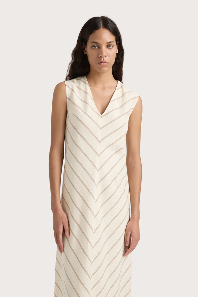 Marteret Stripe Midi Dress Shadow Stripe Butter