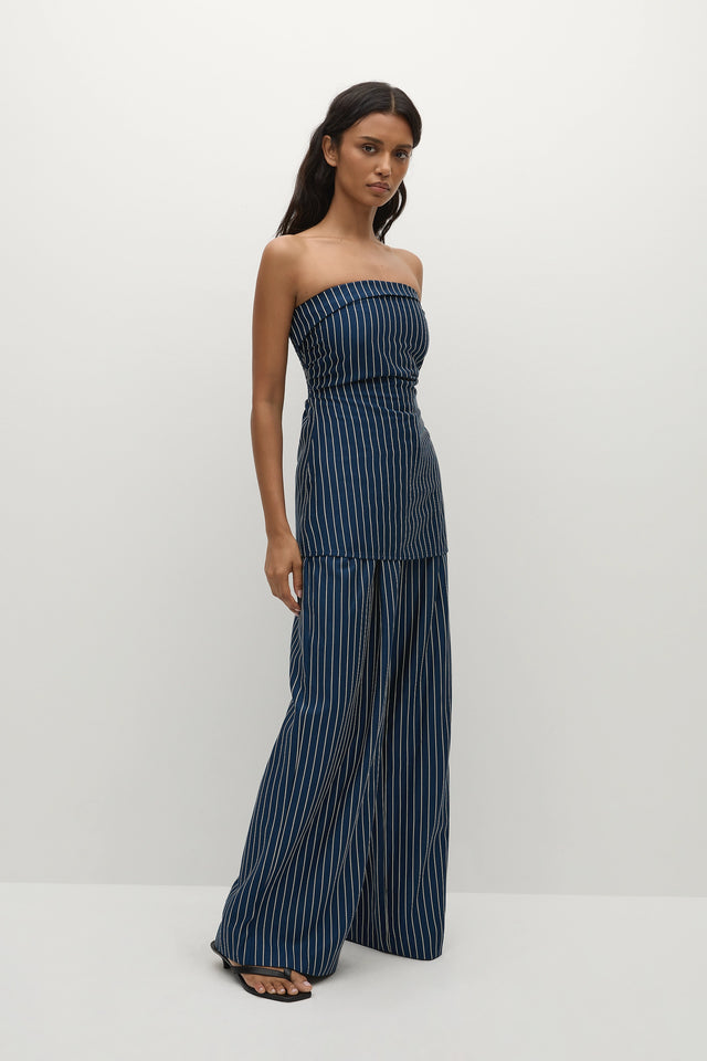 Britta Top Chevron Stripe Vintage Navy