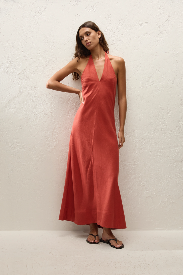 Amara Midi Dress Dusty Tomato