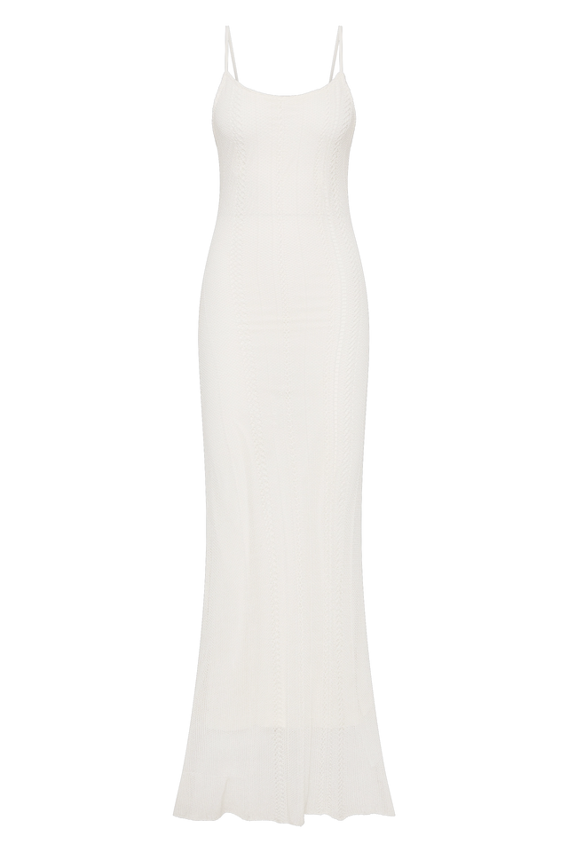 Treillis Maxi Dress White