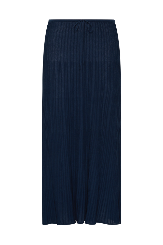 Citara Drawstring Midi Skirt Navy