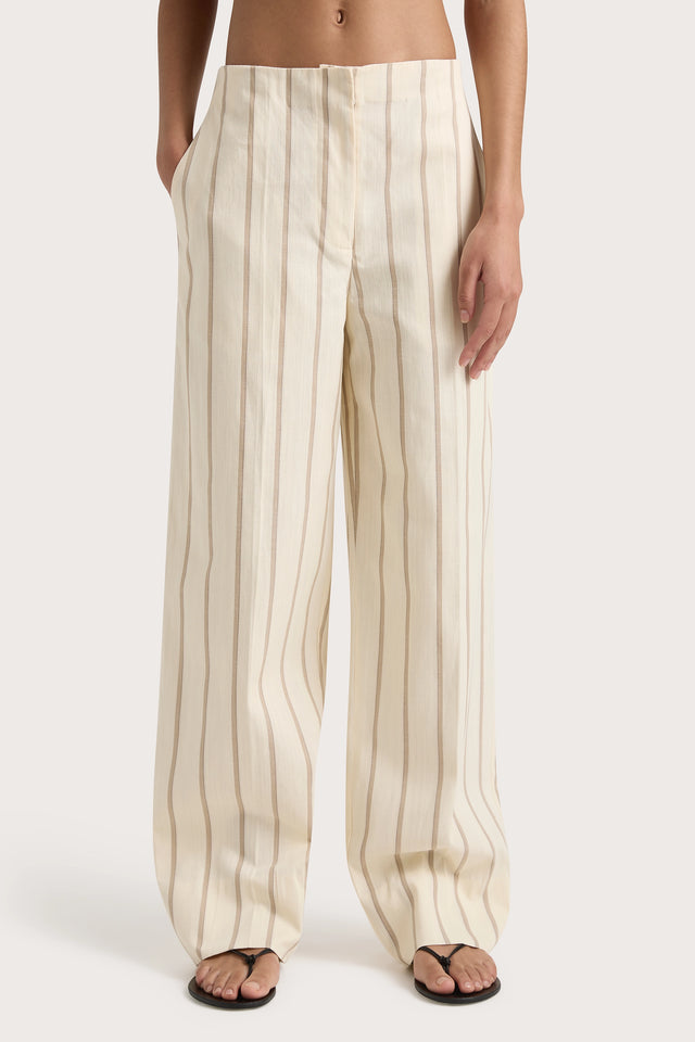 Maeve Stripe Trouser Shadow Stripe Butter