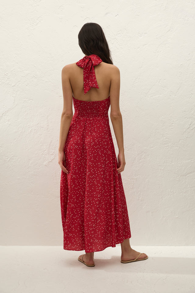 Jennah Midi Dress Linnea Dot Rosso