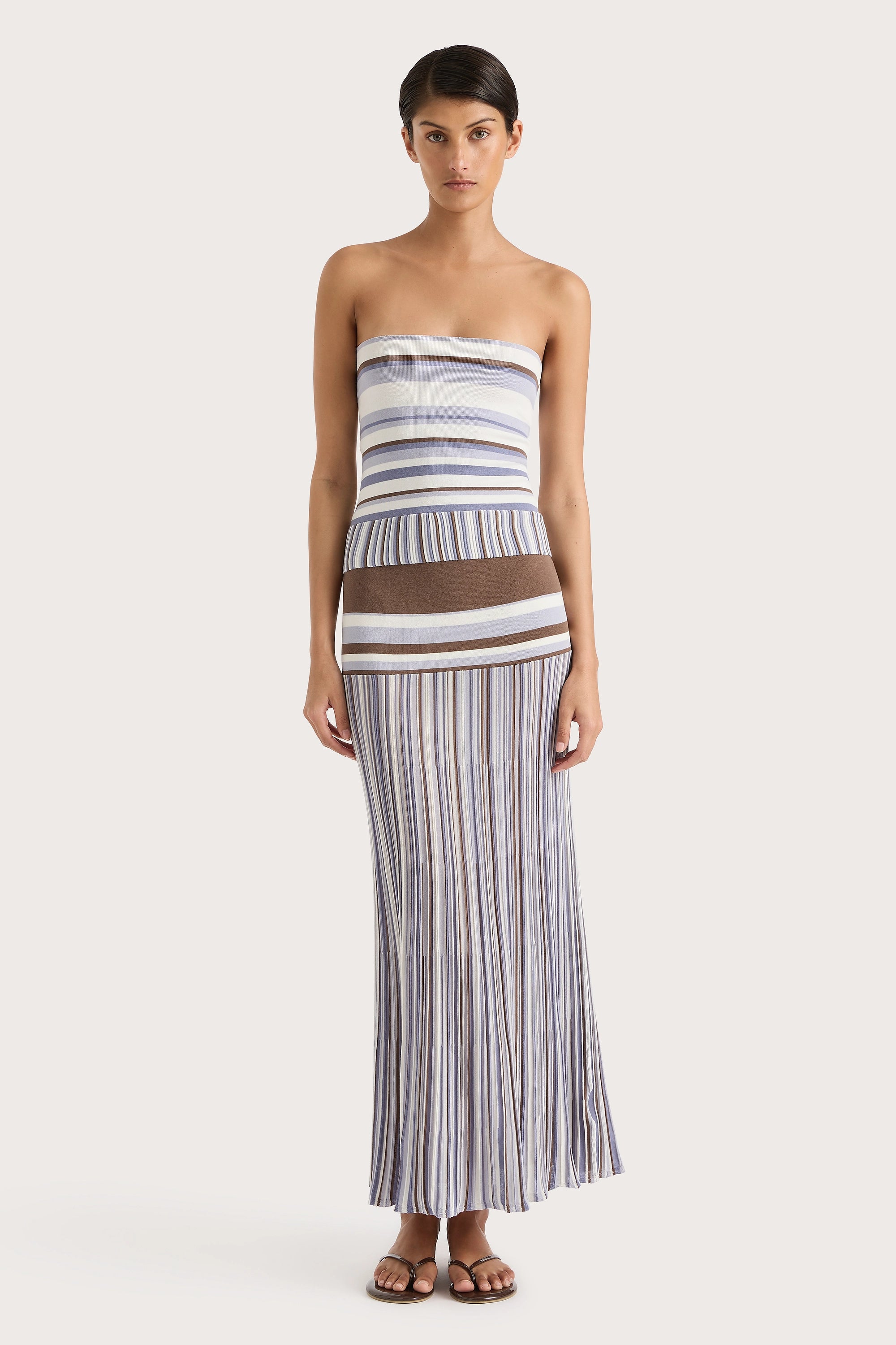 Citara Strapless Top Pale Stripe Final Sale