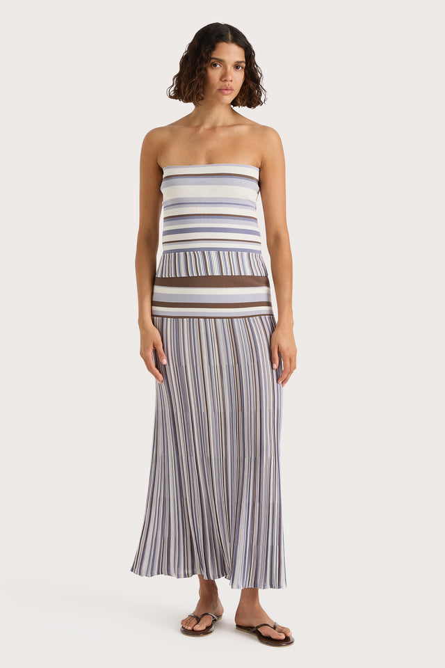 Citara Skirt Pale Blue Stripe