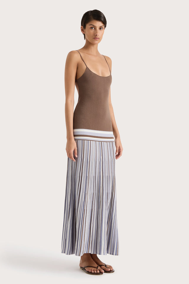 Citara Maxi Dress Pale Blue Stripe