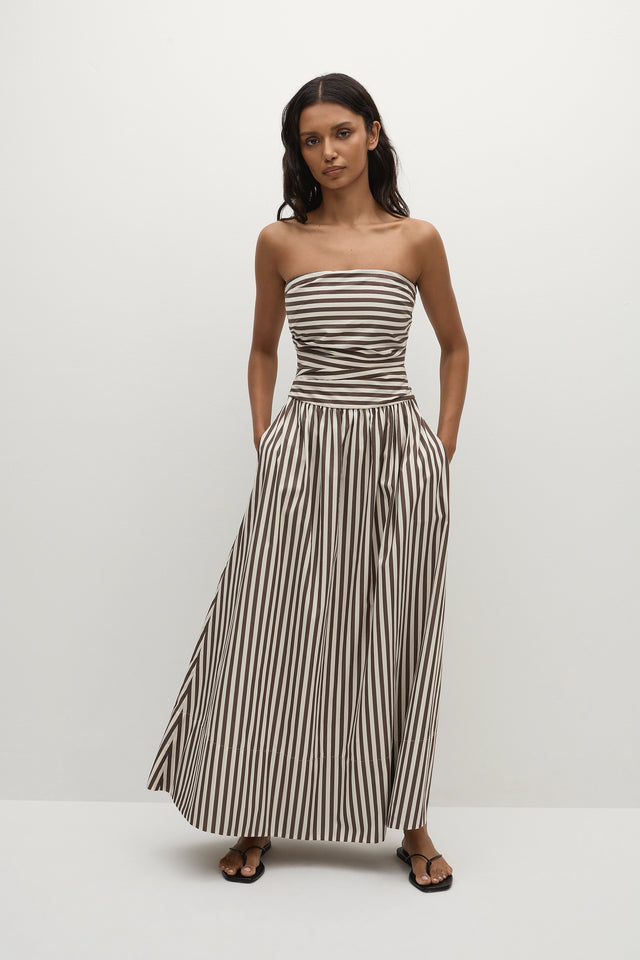 Vera Maxi Dress Norway Stripe Espresso