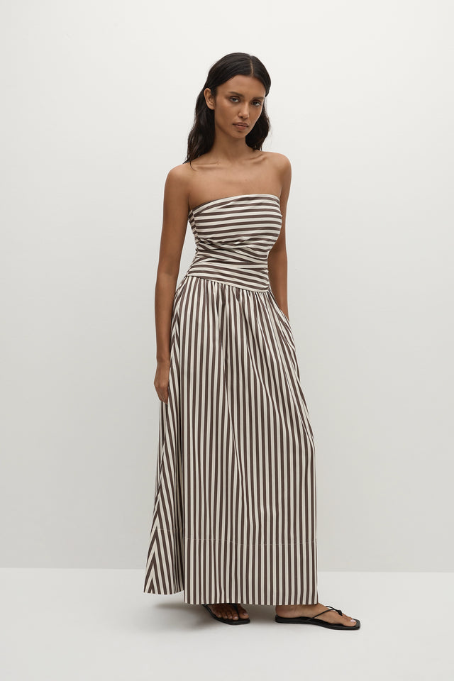 Vera Maxi Dress Norway Stripe Espresso