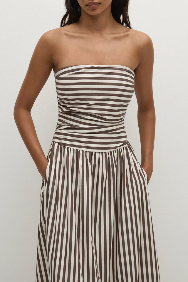 Vera Maxi Dress Norway Stripe Espresso