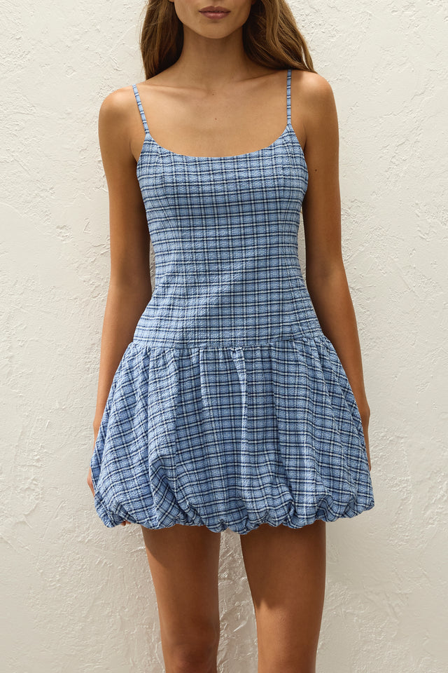Pelea Mini Dress Vintage Blue Check