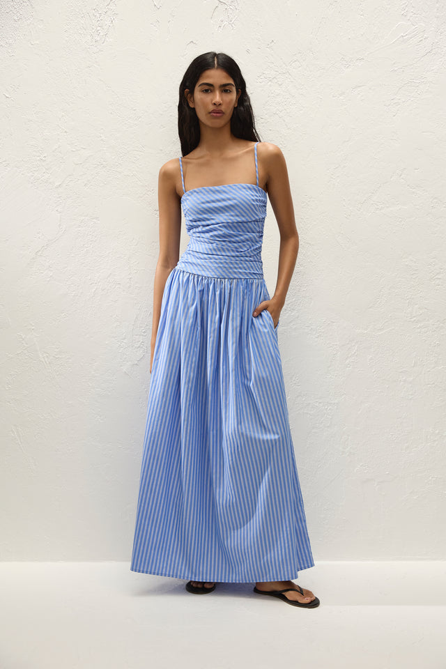 Portlligat Maxi Dress Joao Stripe Azulejo Blue