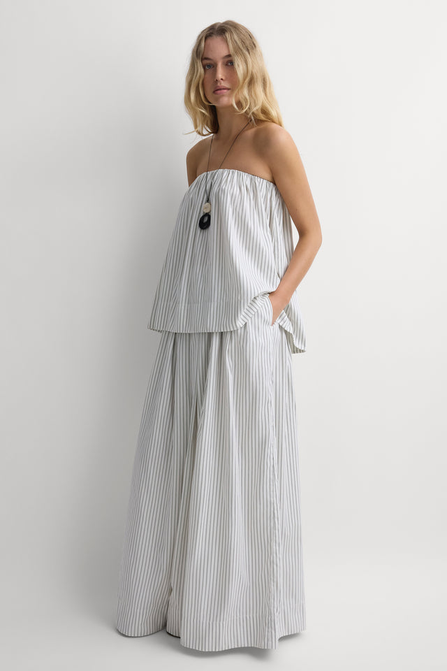 Eliana Skirt Oliva Stripe Ecru