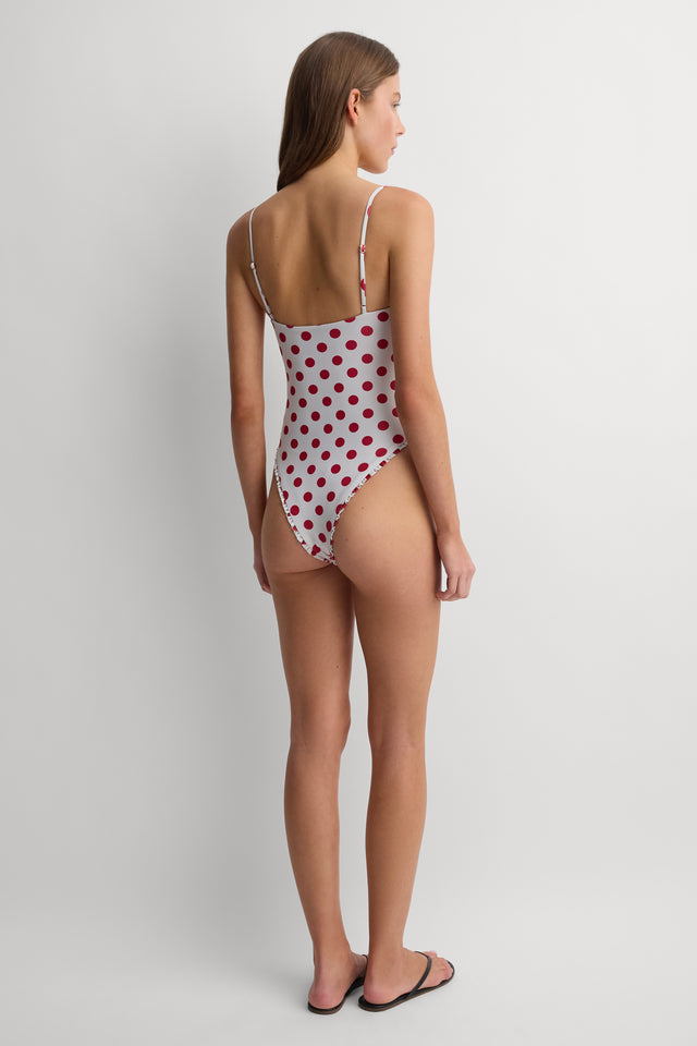 Esterel One Piece White Red Dot - Final Sale
