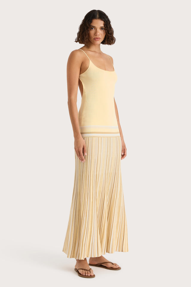 Citara Maxi Dress Butter Stripe