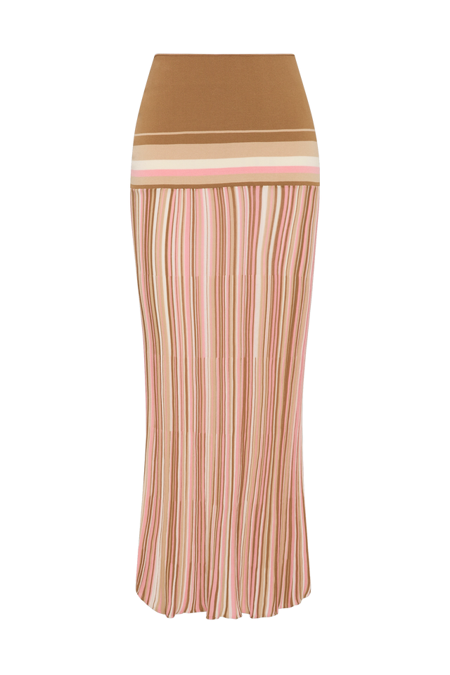 Citara Skirt Puce Sepia Stripe