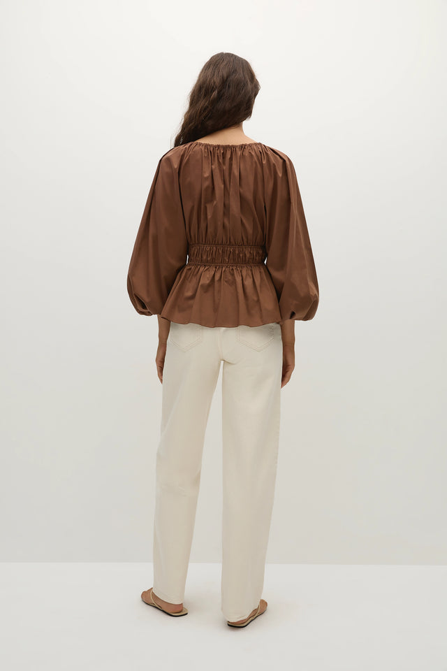 Lina Top Chestnut Brown