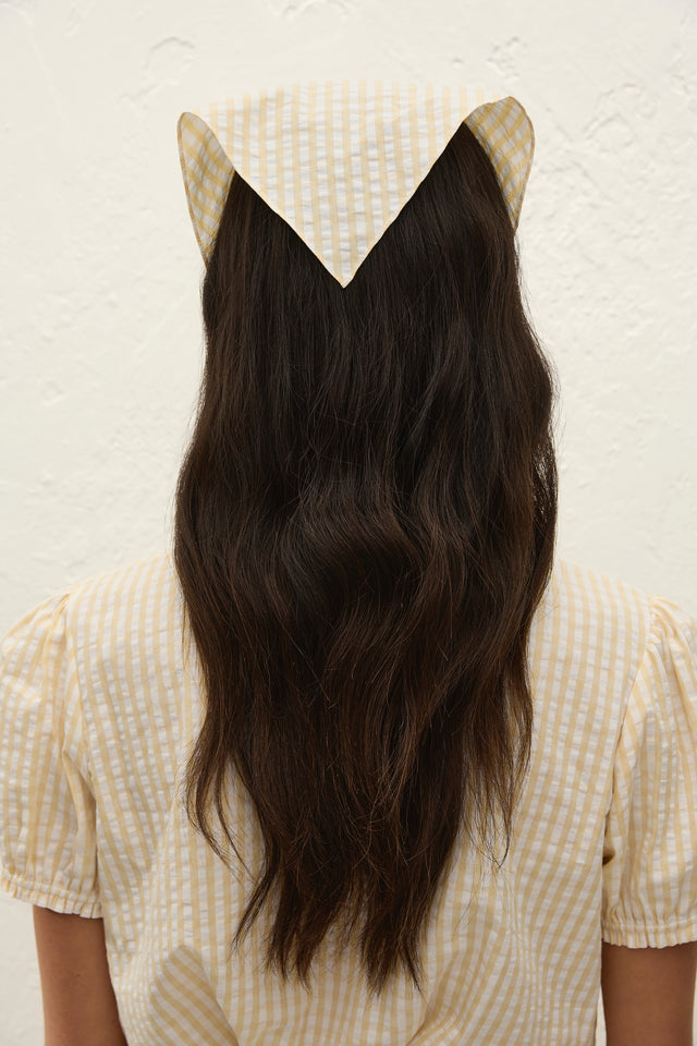 Lucia Head Scarf Butter Textured Gingham