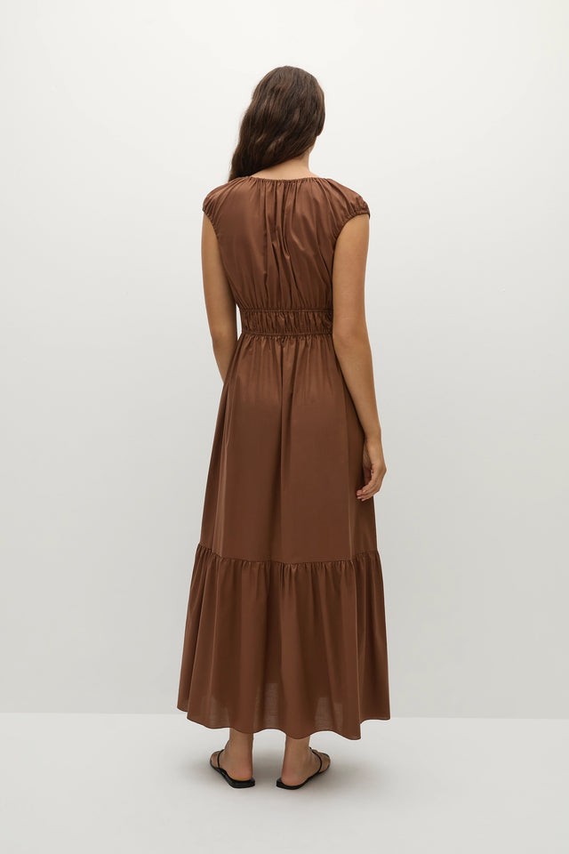 Hedda Maxi Dress Chestnut Brown