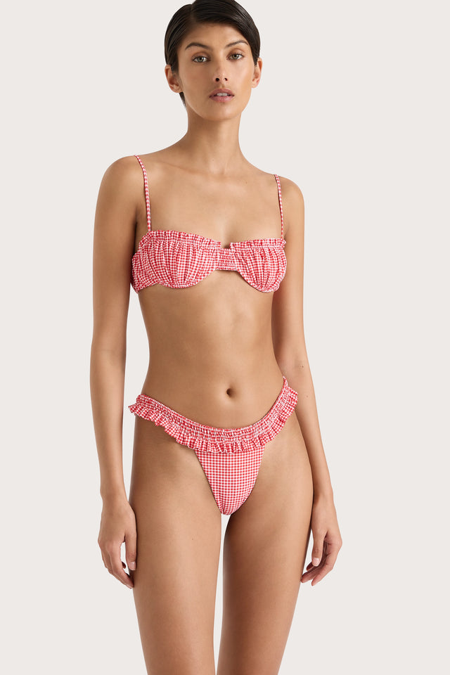 Esterel Bikini Bottom Gingham Red