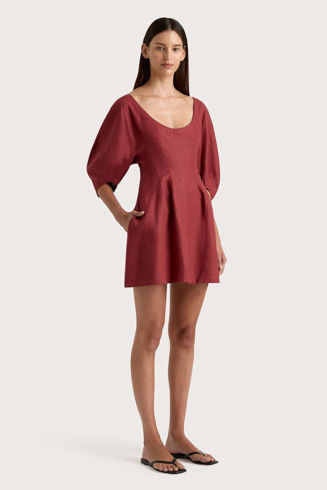 Raynara Mini Dress Wine