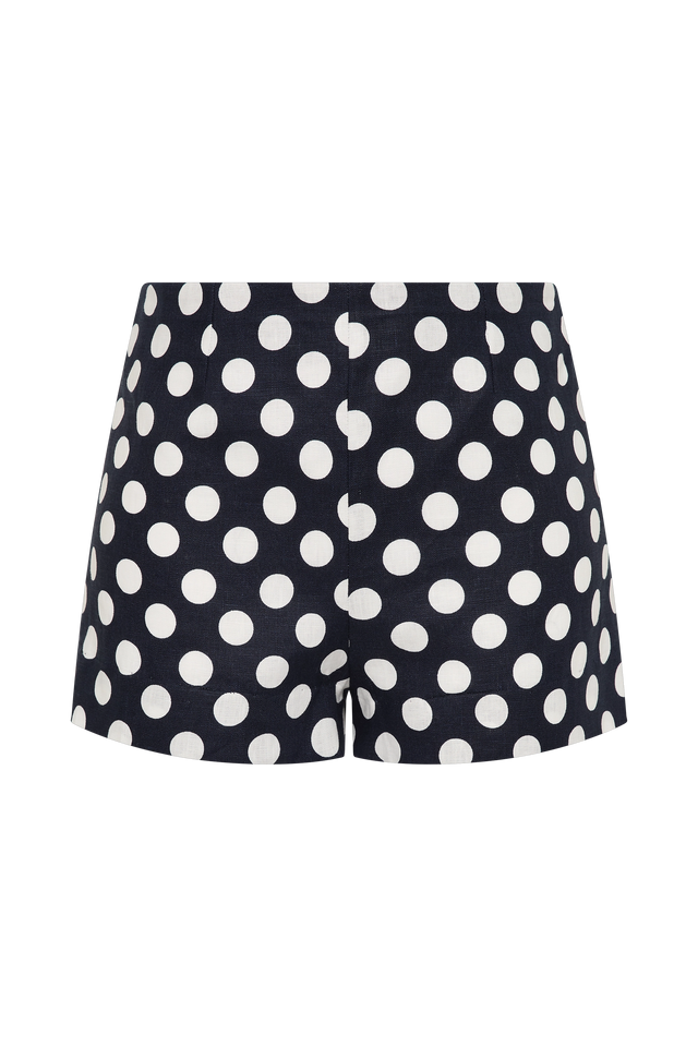Lila Mini Short Vintage Navy White Dot