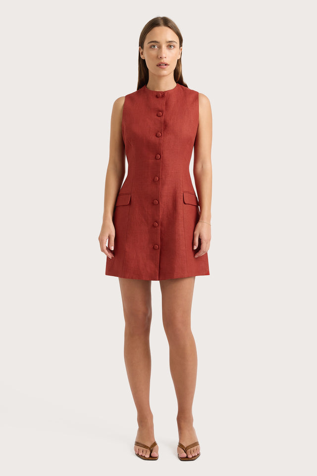 Jane Mini Dress Garnet