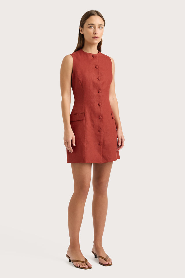 Jane Mini Dress Garnet