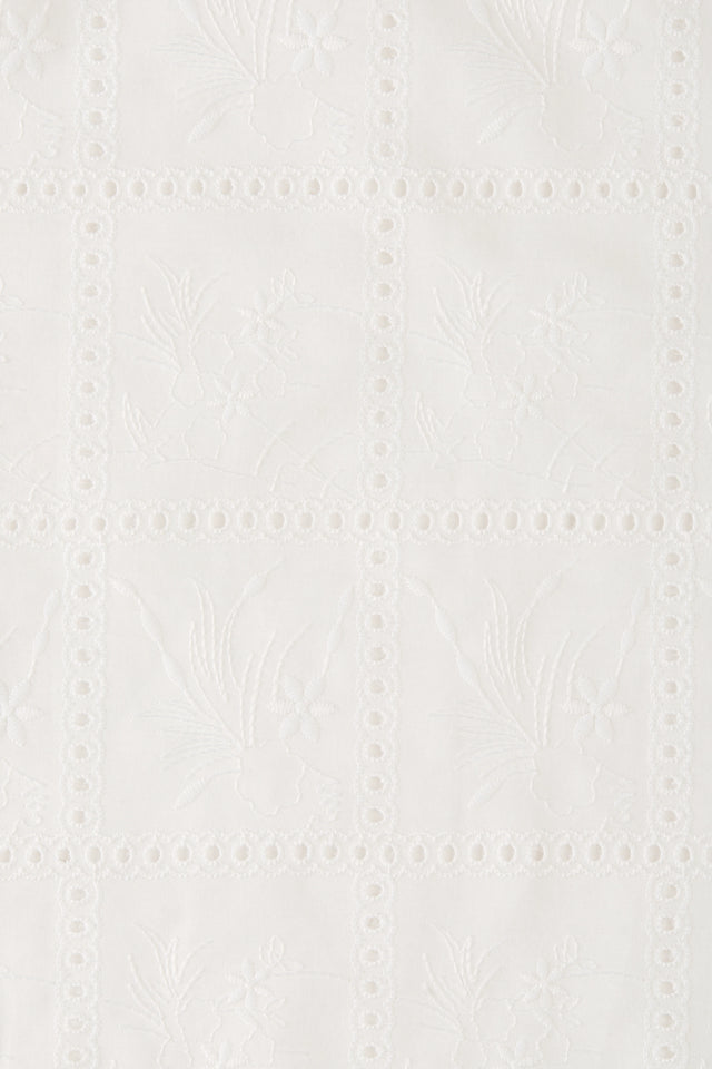 Serafina Mini Dress Handkerchief Broderie White