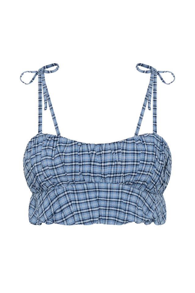 Pelea Top Vintage Blue Check