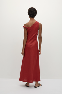 Suis Midi Dress Deep Red