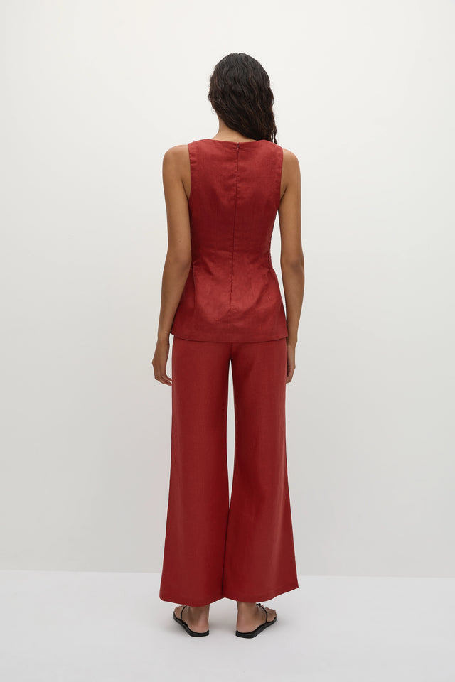 Syna Pant Deep Red