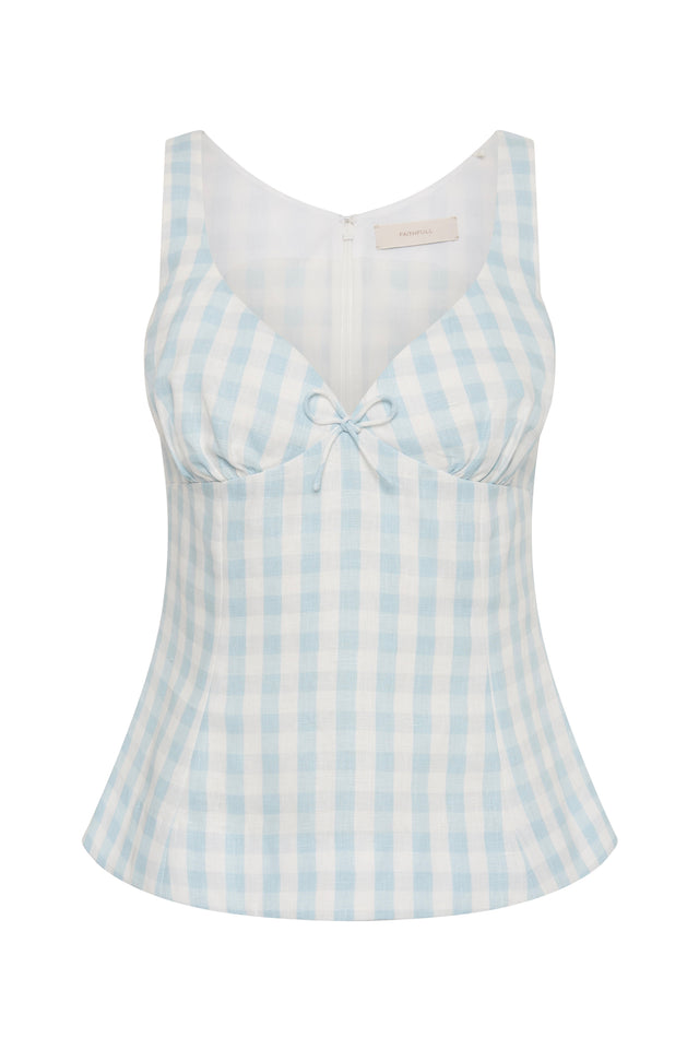 Martuba Top Gingham Sky Blue
